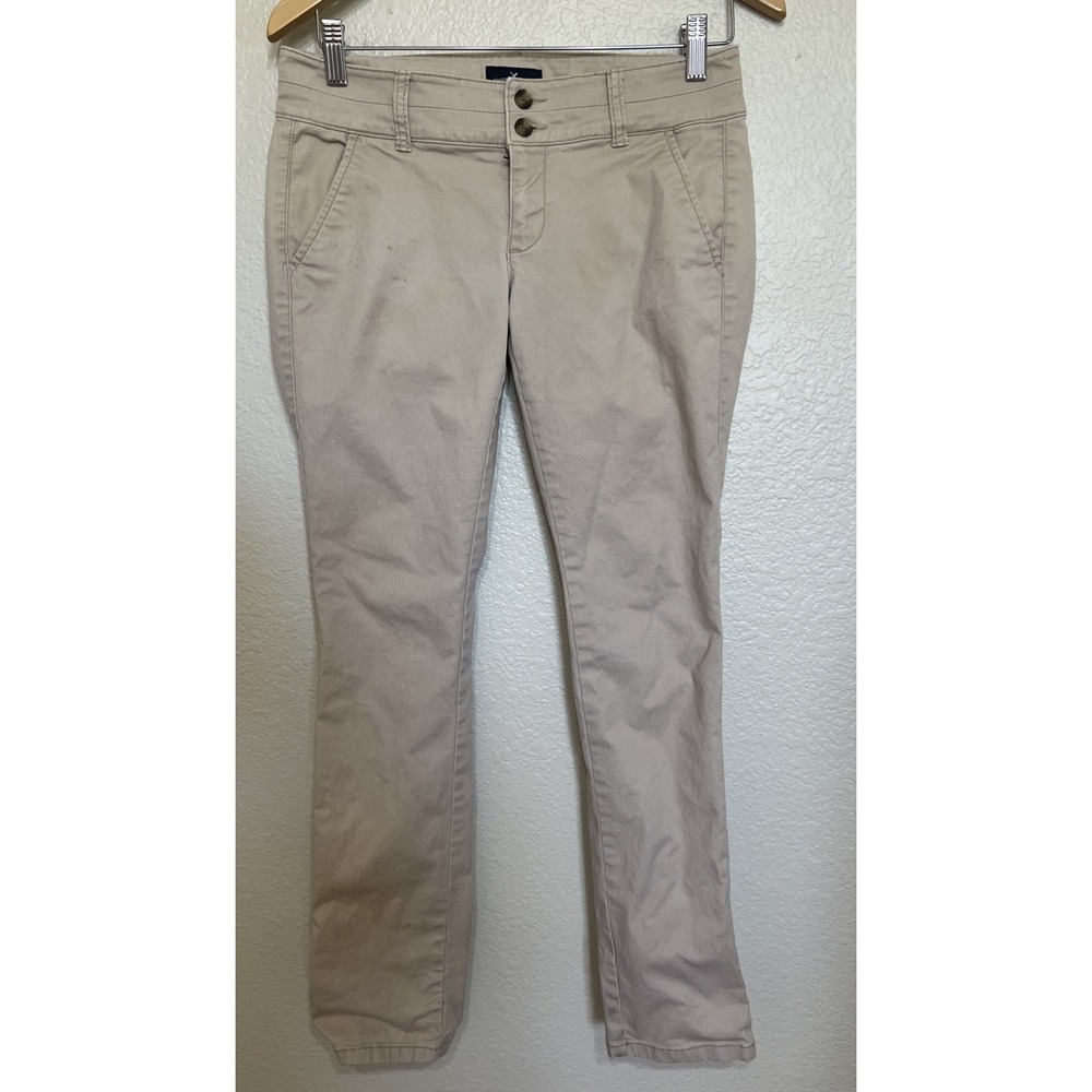 American Eagle‎ Stretch Skinny Pants Size 2 Short Khaki Tan